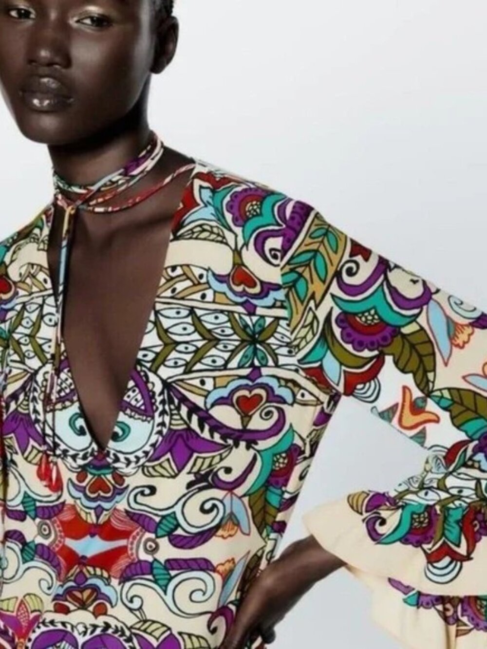 BLOGGERS FAV ZARA MULTICOLORED PRINTED DRESS - Picture 10 of 13